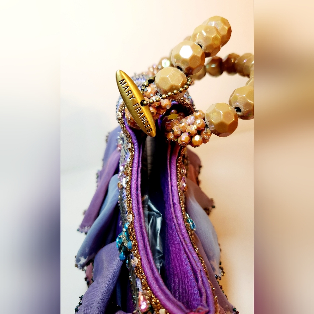 Mary Frances purple pink iridescent shimmer beaded bag - Picture 3 of 7